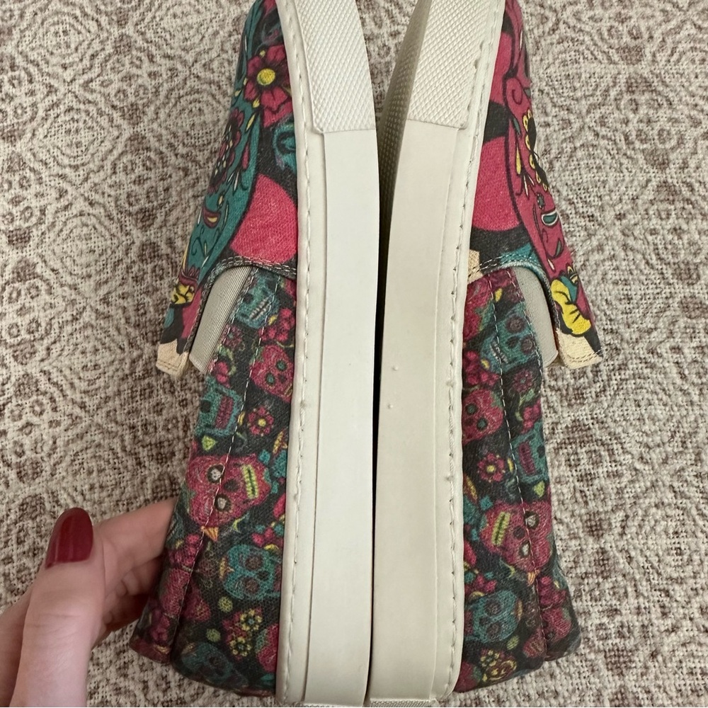 Goby Sugar Skull Graphic Slip On Sneakers | 38 - Picture 4 of 8